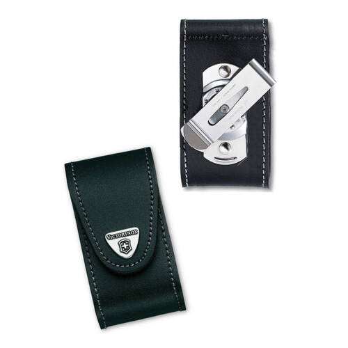 Victorinox Black Large 9.1cm Leather Sheath / Pouch - 5-8 Layers with Rotating Belt Clip