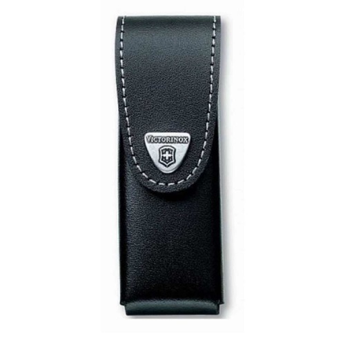 Victorinox Black Leather Pouch 3 Layers - 12cm long - For SwissTools and Large Swiss Army Knives