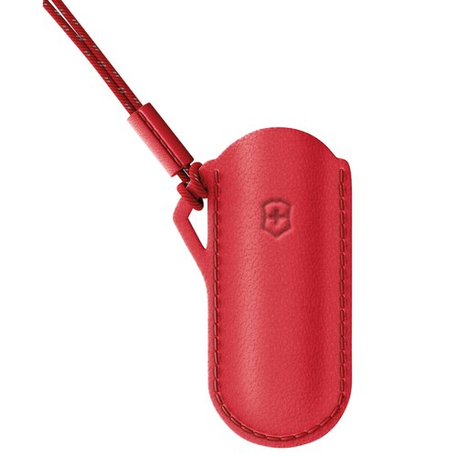 Victorinox Classic Swiss Army Knife Leather Pouch - Style Icon (Red)