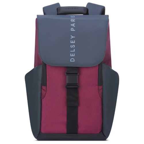 Delsey Securflap 16" Laptop Backpack with RFID - Burgundy