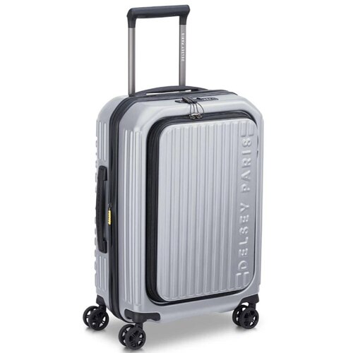 Delsey Securtime Zip 55 cm Top Opening 4-Wheel Expandable Cabin Luggage - Silver