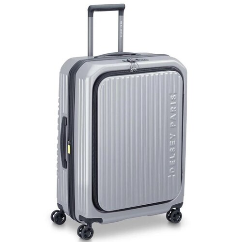 Delsey Securtime Zip 66 cm Top Opening 4-Wheel Expandable Suitcase - Silver