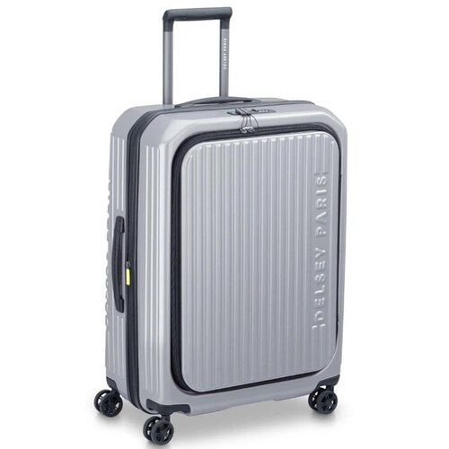 Delsey Securtime Zip 66 cm Top Opening 4-Wheel Expandable Luggage - Silver