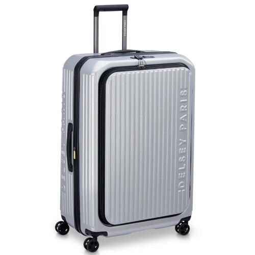 Delsey Securtime Zip 76 cm Top Opening 4-Wheel Expandable Suitcase - Silver