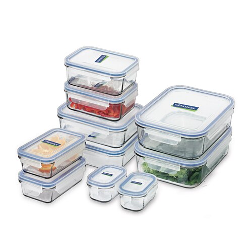 Glasslock Tempered Glass Food Container 10 Piece Set