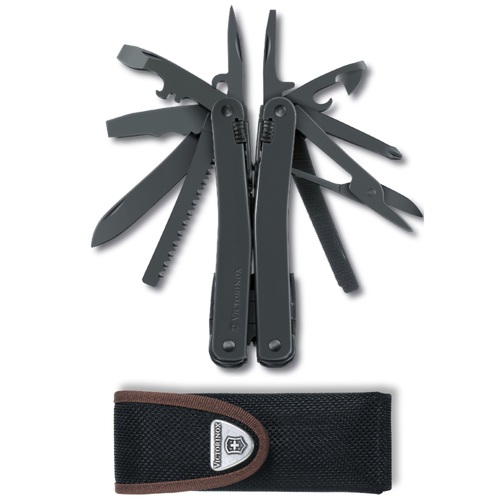 Victorinox SwissTool Spirit XBS - Swiss Army Knife with Nylon Pouch - Black