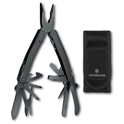 Victorinox Swiss Tool Spirit MXBS with One Hand Opening and Nylon Pouch - Black