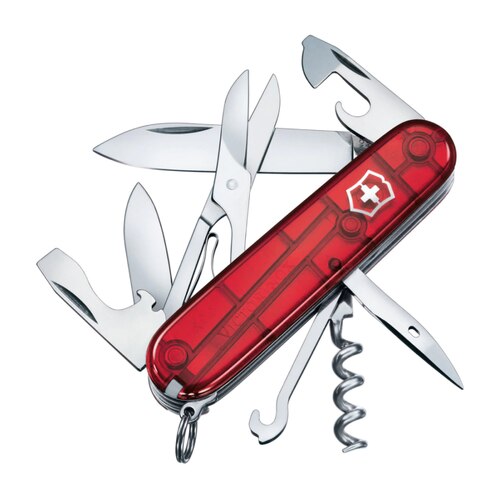 Victorinox Climber Swiss Army Knife - Translucent Red