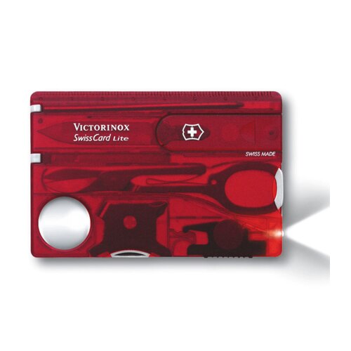 Victorinox SwissCard Lite with LED - Translucent Red