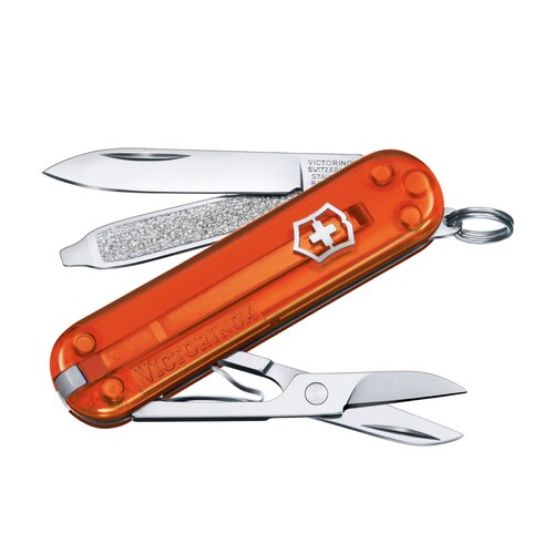 Victorinox Classic SD Translucent Swiss Army Knife - Fire Opal