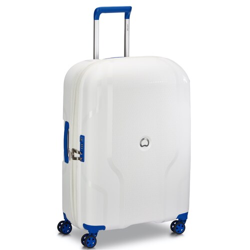 Delsey Clavel 70 cm 4 Dual-Wheeled Expandable Suitcase - White / Blue