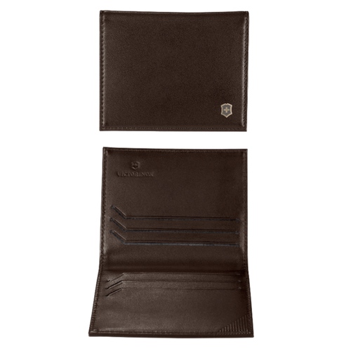 Victorinox Altius Edge Peano Leather Compact Wallet with RFID Protection - Dark Earth
