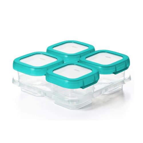 OXO Tot Baby Blocks Freezer Storage Container 4 Piece Set  - Teal