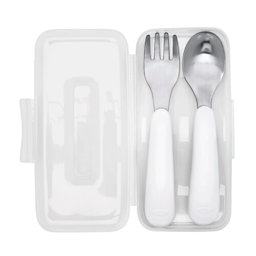 OXO Tot On The Go Fork And Spoon Set - Grey