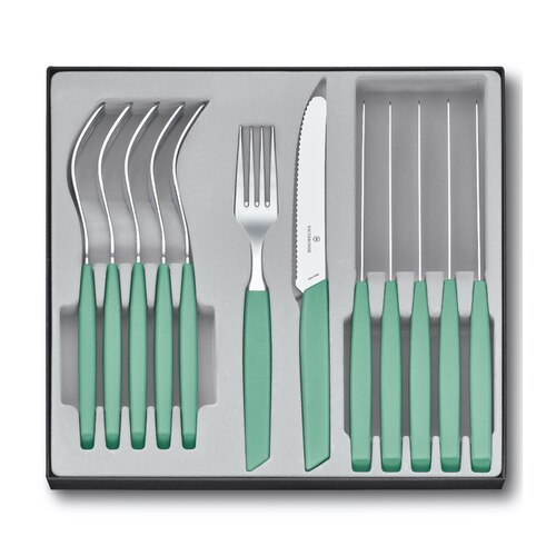 Victorinox Swiss Modern Table Set - 12 Piece Cutlery Set - Mint