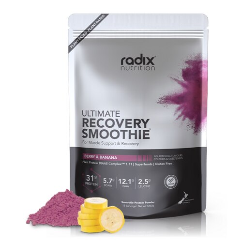 Radix Nutrition Ultimate Recovery Smoothie Plant-Based - Berry and Banana (1kg Bulk Bag)