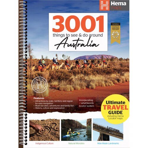 Hema Maps 3001 Things to see and do around Australia (Spiral Bound)