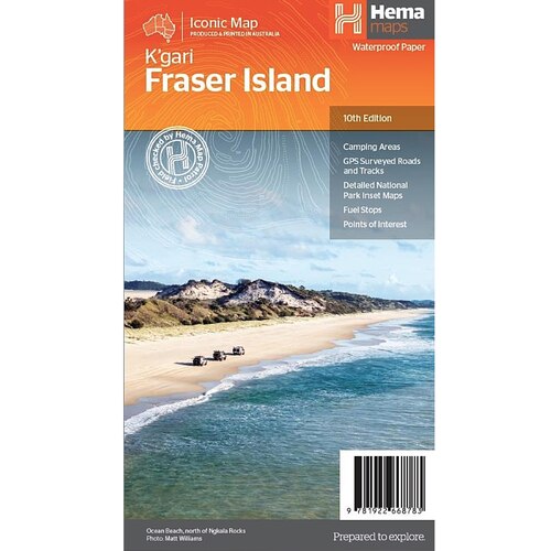 Hema Map Fraser Island (K'gari) - 10th Edition