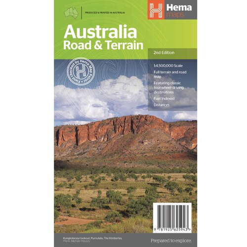 Hema Australia Road and Terrain Map - 2nd Edition