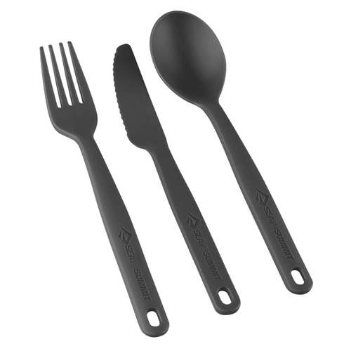 Sea to Summit Camp Cutlery 3 Piece Set - Knife, Fork and Spoon - Charcoal