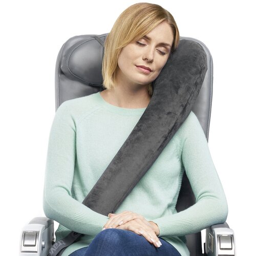 Travelrest All-In-One Ultimate Inflatable Travel Pillow and Cover with Memory Foam - Grey