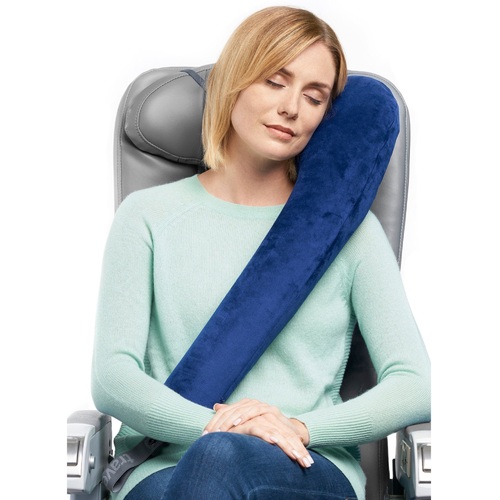 Travelrest All-In-One Ultimate Inflatable Travel Pillow and Cover with Memory Foam - Blue