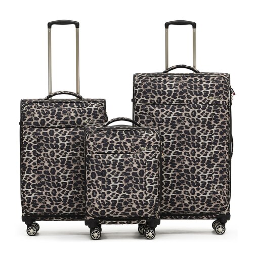 Tosca SO LITE 3.0 - 4-Wheel Spinner Case Set of 3 - Leopard (Small, Medium and Large)