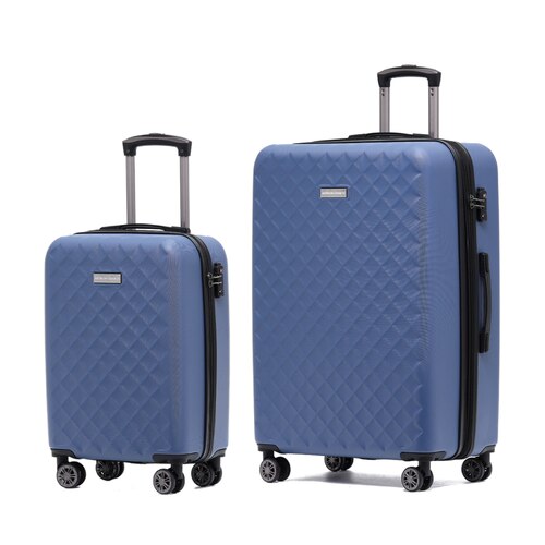Aus Suitcase Venice 4-Wheel Expandable Suitcase Set of 2 - Indigo (Carry-on and Large)