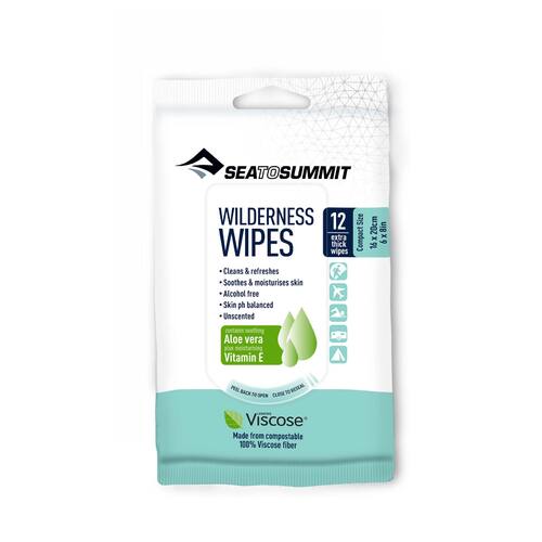 Sea to Summit Wilderness Wipes - Compact Size (12 Extra Thick Wipes)