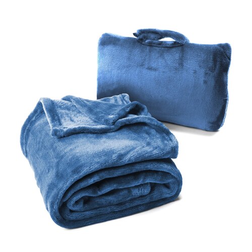 Cabeau Fold 'n Go 4-In-1 Travel Blanket, Pillow, Seat Cushion and Lumbar Support - Royal Blue