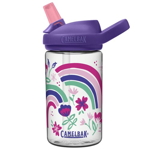 CamelBak Eddy+ Kids 400ml Drink Bottle - Rainbow Floral (Recycled Material)