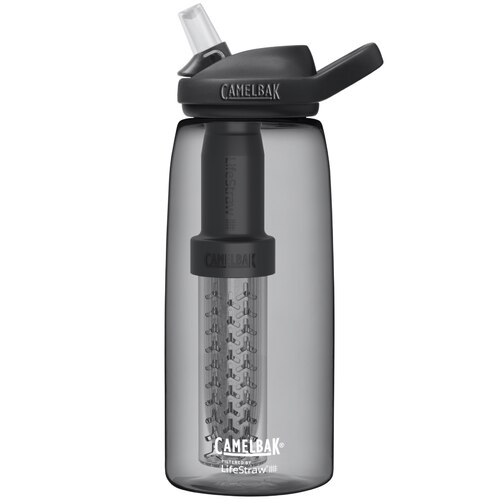 CamelBak filtered by LifeStraw Eddy+ 1L Drink Bottle - Charcoal (Recycled Material)