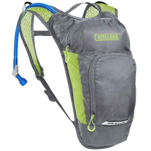 Camelbak Mini MULE 1.5L Kids Sports Hydration Pack - Metal Grey / Green