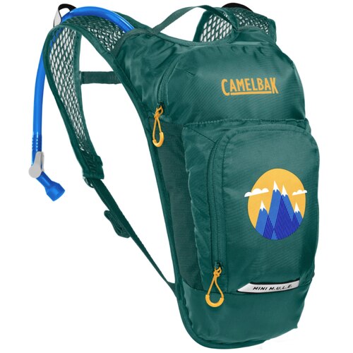 Camelbak Mini MULE 1.5L Kids Sports Hydration Pack - Green / Mountains