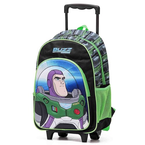 Disney Buzz Lightyear Toy Story 17" 3D Wheeled Trolley Backpack - Green