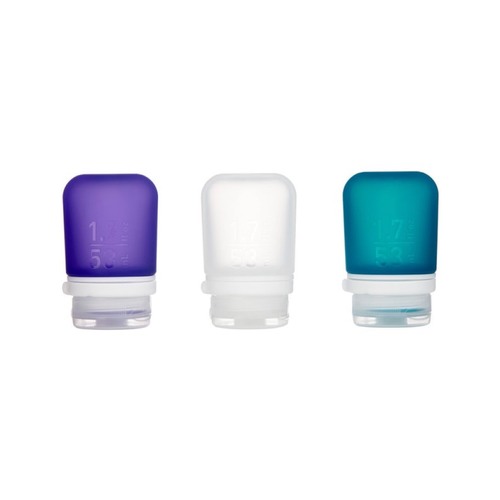 GoToob+ Travel Bottles Small 50 ml 3 Pack - Clear, Purple and Teal