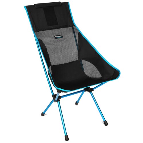 Helinox Sunset Chair - Lightweight Compact Camp Chair - Black / Cyan Blue Frame