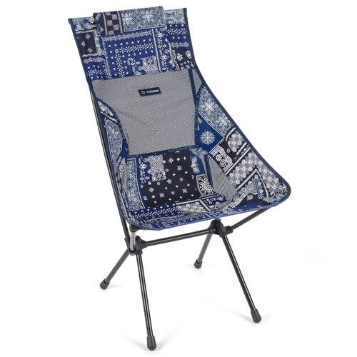 Helinox Sunset Chair - Lightweight Compact Camp Chair - Blue Bandana / Black Frame