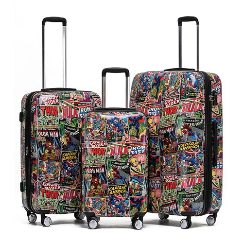 Marvel Comic Retro 4-Wheel Spinner Case - Set of 3 (Small, Medium and Large)