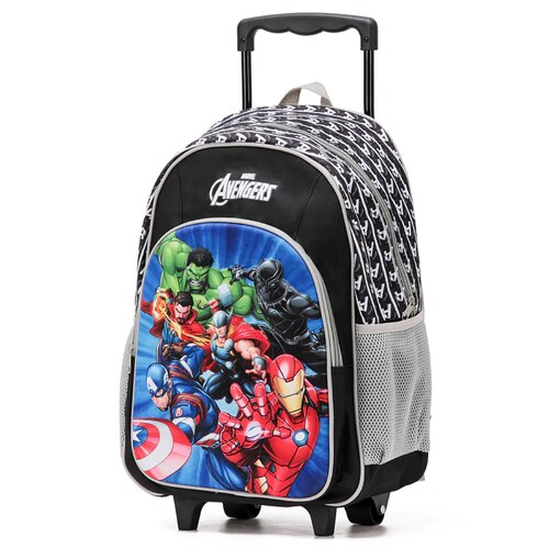 Marvel Avengers 17" 3D Wheeled Trolley Backpack - Black