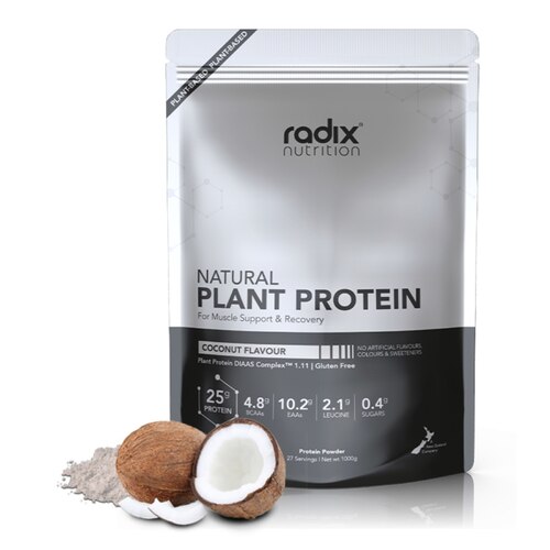 Radix Nutrition Natural Plant Protein Powder 1kg - Coconut