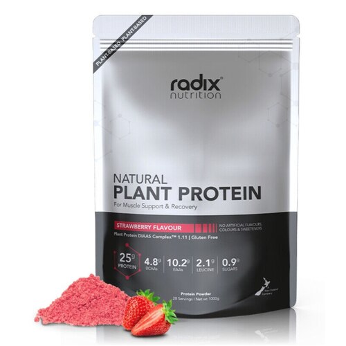 Radix Nutrition Natural Plant Protein Powder 1kg - Strawberry