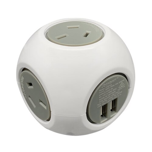 Jackson Power Block - 4 Outlet 2x USB Ports - Grey