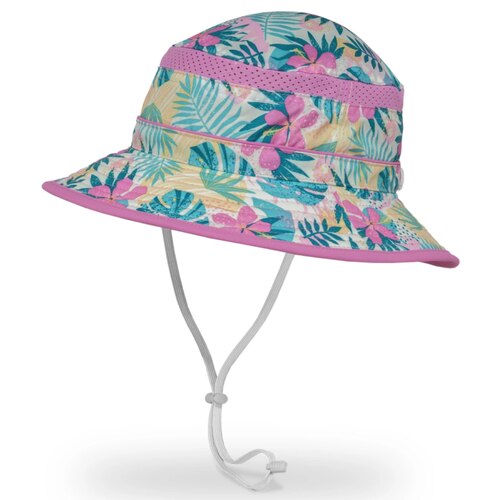Sunday Afternoon Kids Fun Bucket Hat - Pink Tropical (Youth 5 - 12 Years)