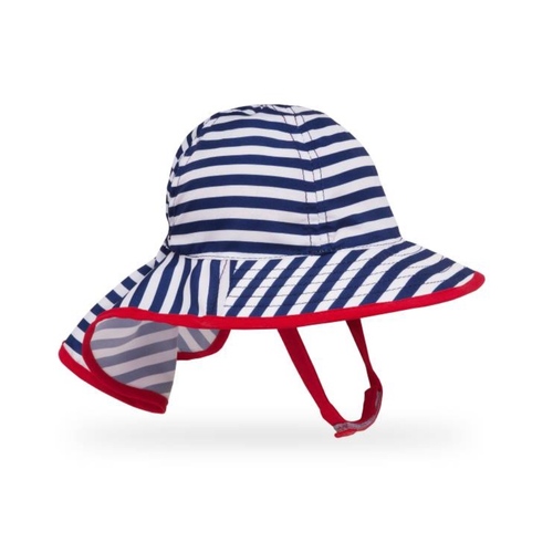 Sunday Afternoons Sunsprout Hat - Navy/White stripe (Infant 0 - 6 Months)