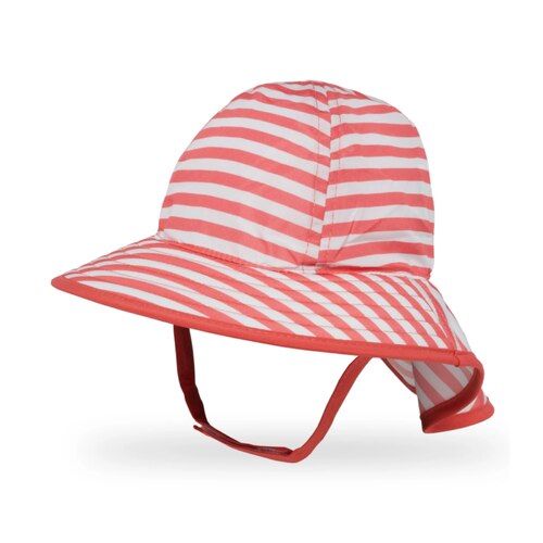 Sunday Afternoons Infant Sunsprout Hat - Coral /White Stripe (6 - 12 Months)