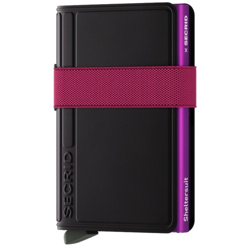 Secrid Bandwallet Compact Wallet - Black / Fuchsia (Sheltersuit Foundation Limited Edition)