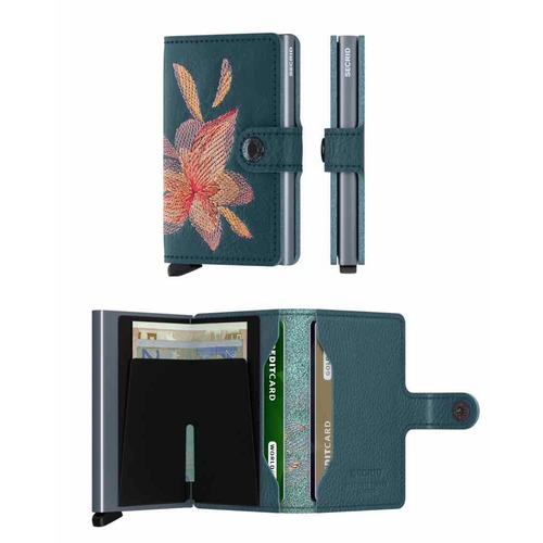 Secrid Miniwallet - Compact Wallet - Magnolia Petrolio Stitch