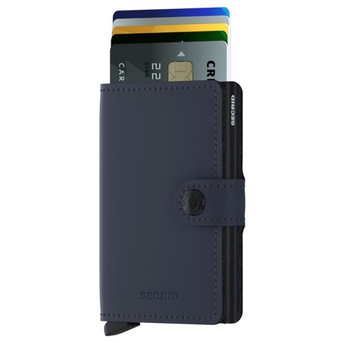 Secrid Miniwallet Compact Wallet - Matte Leather - Night Blue