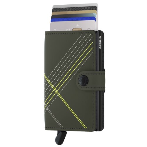 Secrid Miniwallet Compact Travel Wallet - Stitch - Linea Lime